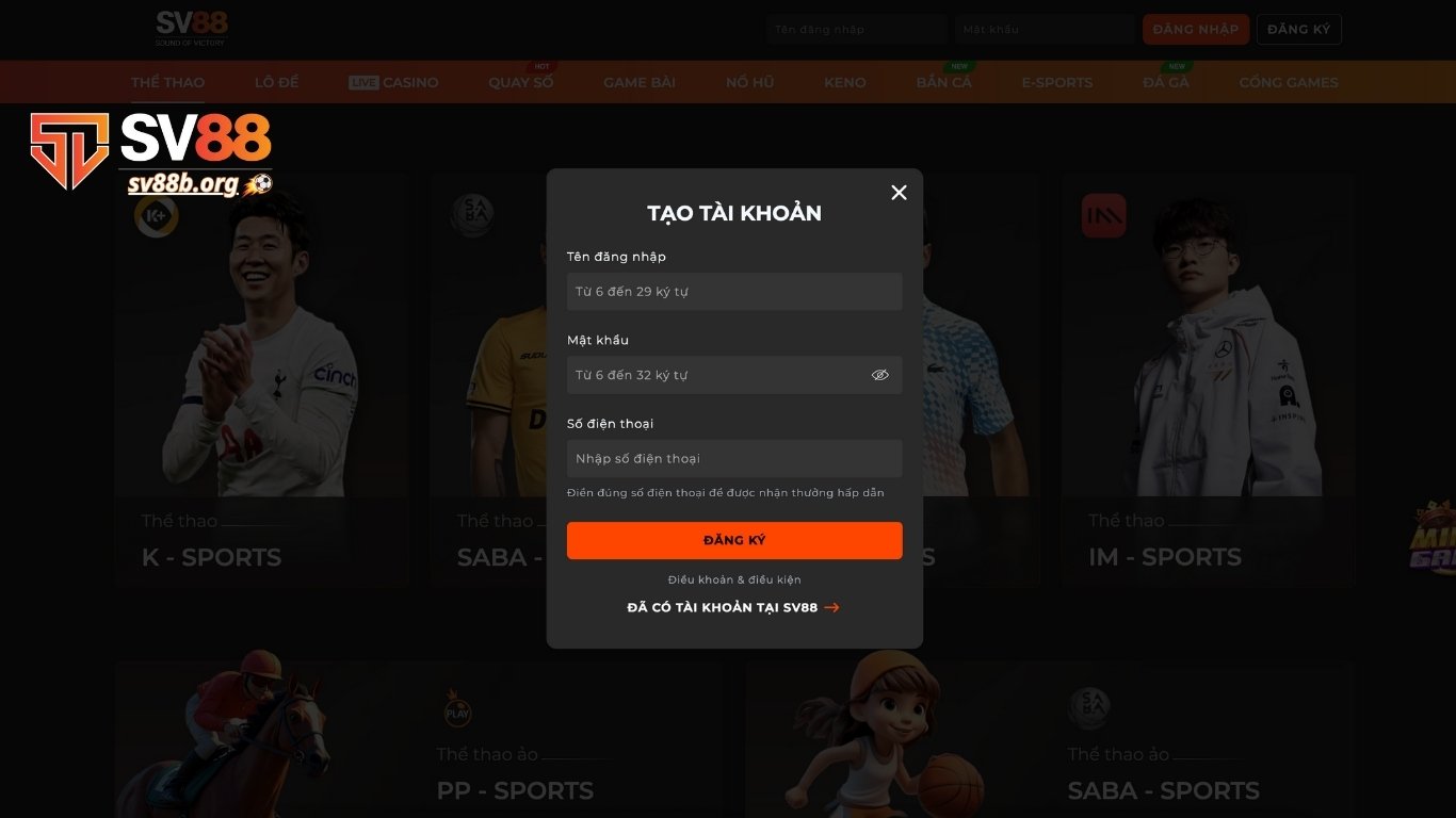 Hướng dẫn 3 bước đăng ký SV88 chi tiết cho newbie