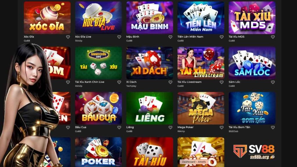 Kho game bài phong phú tại nhà cái SV88