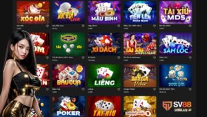 Kho game bài phong phú tại nhà cái SV88