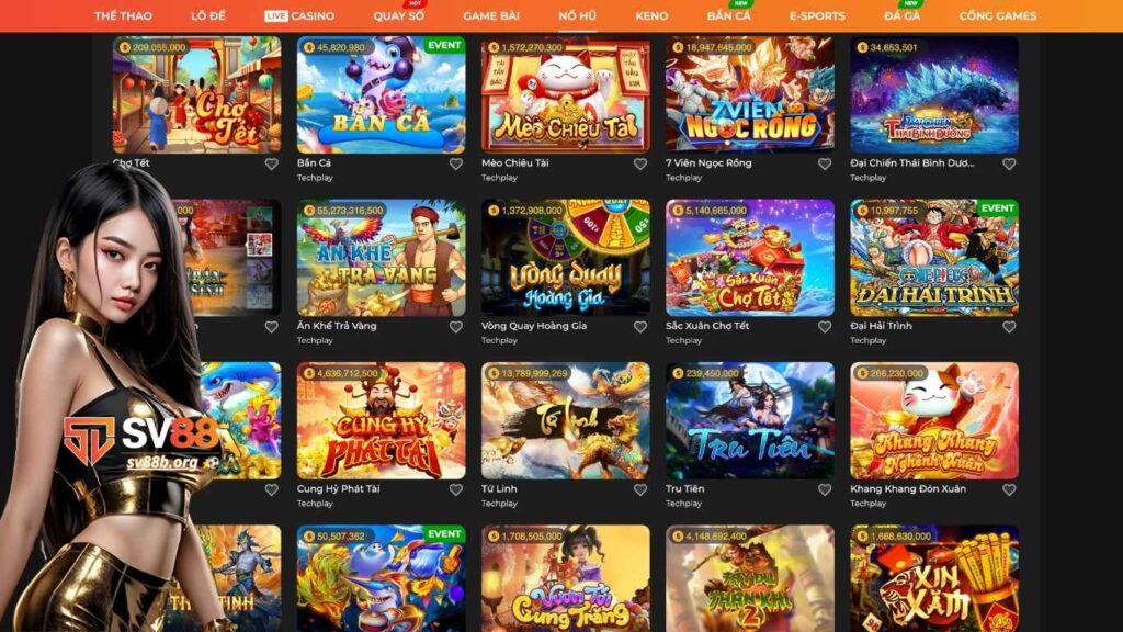 Danh sách những game nổ hũ đáng chơi nhất tại SV88